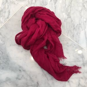 Red linen/cotton pashmina